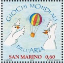 Francobolli di San Marino per i giochi mondiali dell'aria di Torino