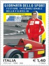 Il francobollo della giornata dello sport: Michele Alboreto