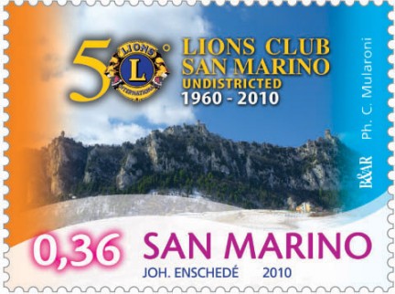 I francobolli del cinquantenario del Lions Club