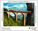 Il francobollo del trenino del Bernina