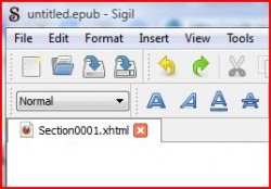 Interfaccia grafica del software Sigil