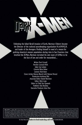 Ecco l'anteprima del primo numero di Dark X-Men! Attenzione Spoiler!