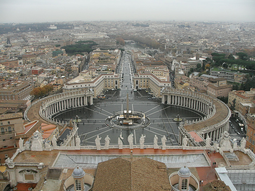 Panorama dall'alto di Piazza di S. Pietro