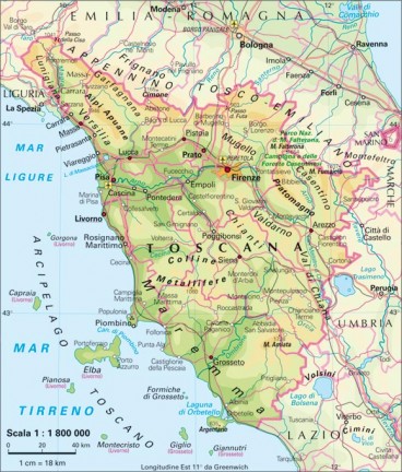 Mappa e Cartina della Regione Toscana