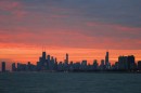 Grattacieli nella notte di Chicago