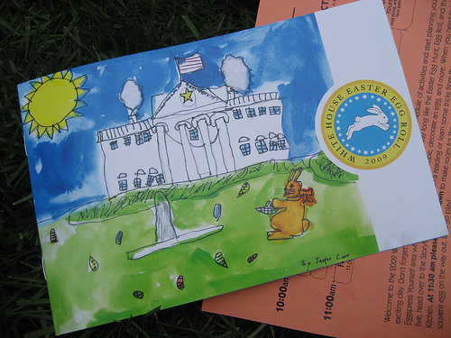 DIsegno dei bambini in ricordo dell'Egg roll alla Casa Bianca